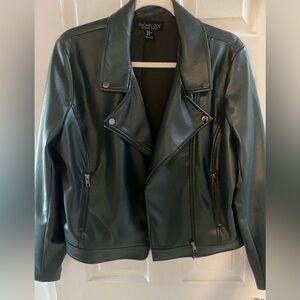 Rachel Zoe Gunmetal Green pleather soft faux leather jacket XL from Winners 💕